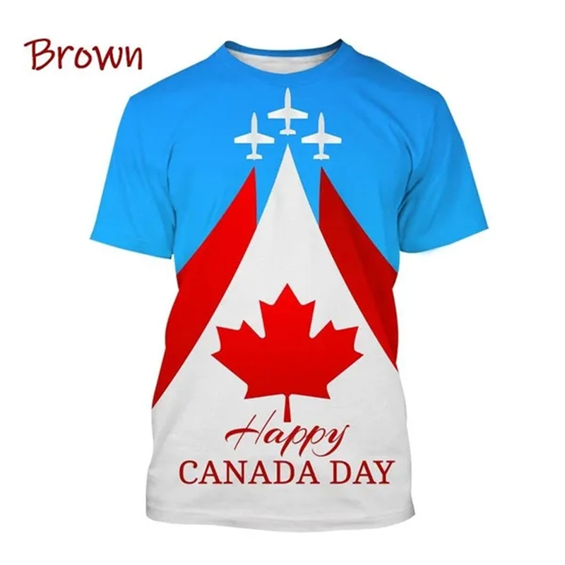 Summer Clothing Women Canada - I Love 캐나다 국기 그래픽 티셔츠,