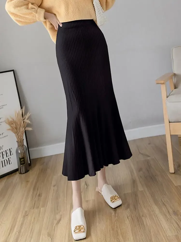 세련된 하이웨이스트 니트 랩 스커트, 봄에 어울리는 캐 - Summer Clothing Wraps 리뷰 및 가격
