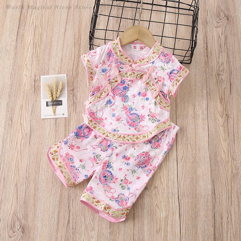 아기 소녀 당나라 정장 여름 인쇄 전통 의류 어린이 중 - Summer Clothing Baby Girl 리뷰 및 가격