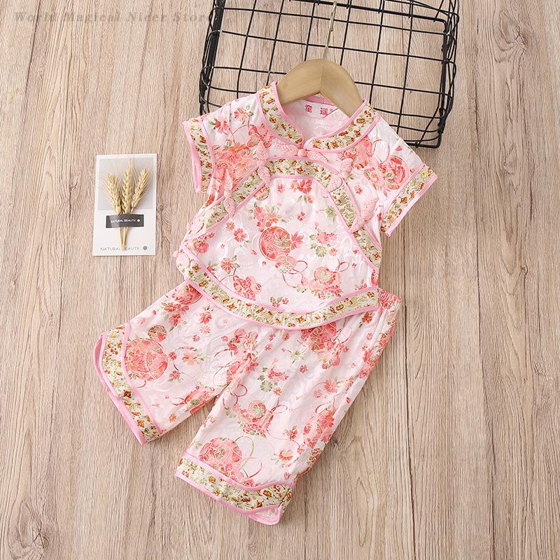 아기 소녀 당나라 정장 여름 인쇄 전통 의류 어린이 중 - Summer Clothing Baby Girl 리뷰 및 가격