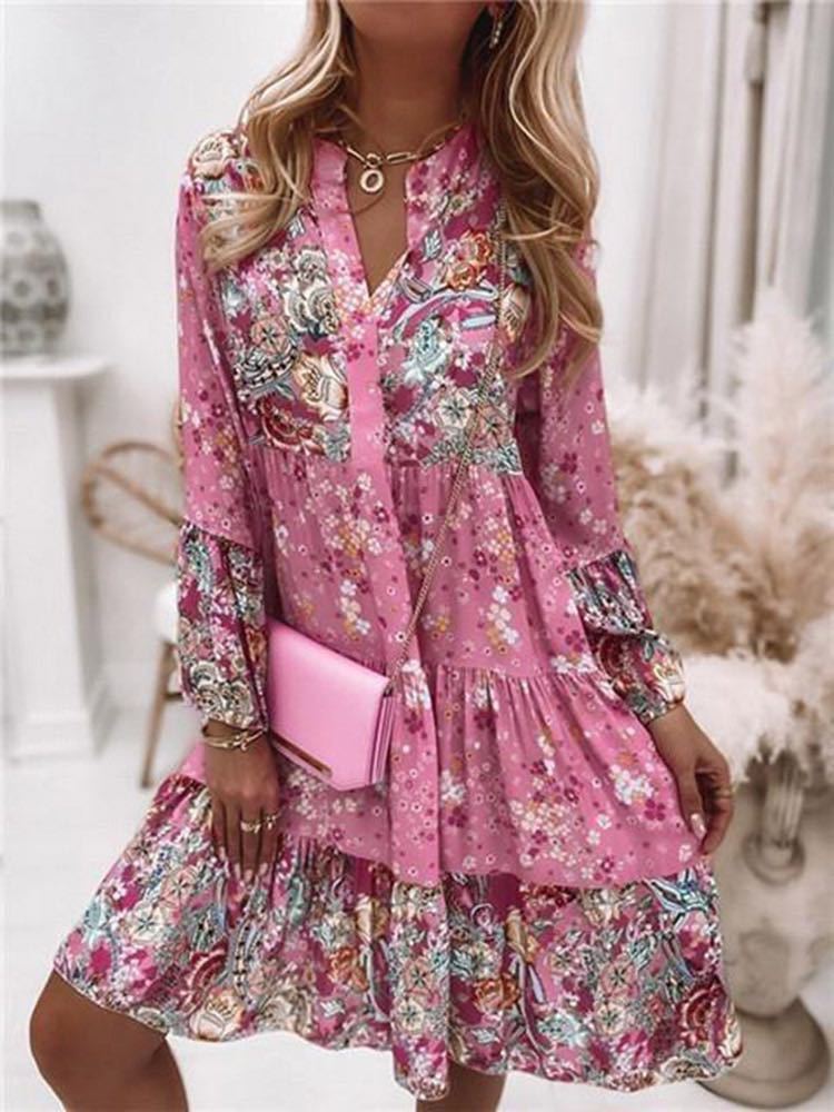 여성을위한 캐주얼 꽃 프린트 드레스 2024 Sping - Summer Zara 리뷰 및 가격