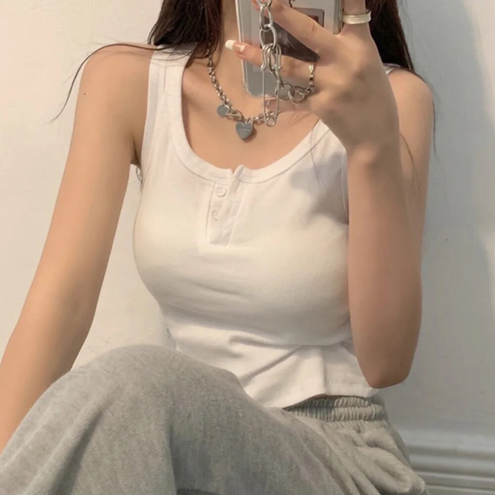 여성용 탱크 탑 리브 버튼 다운 민소매 블라우스 솔리드 - Summer Zara 리뷰 및 가격