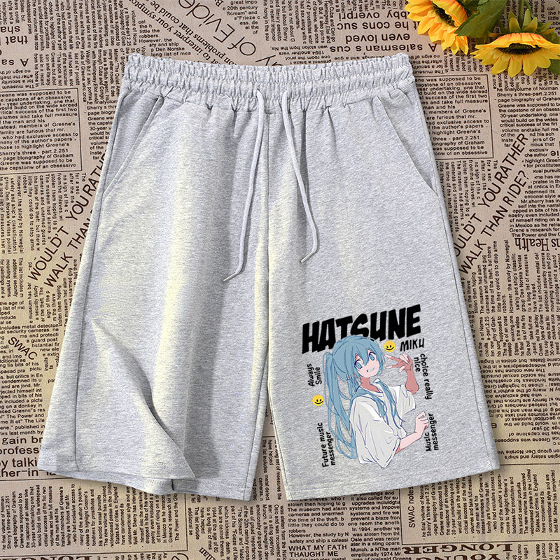 하츠네 미쿠 반바지 여름 남성 여성 학생 캐주얼 루즈  - Summer Clothing Brands 리뷰 및 가격