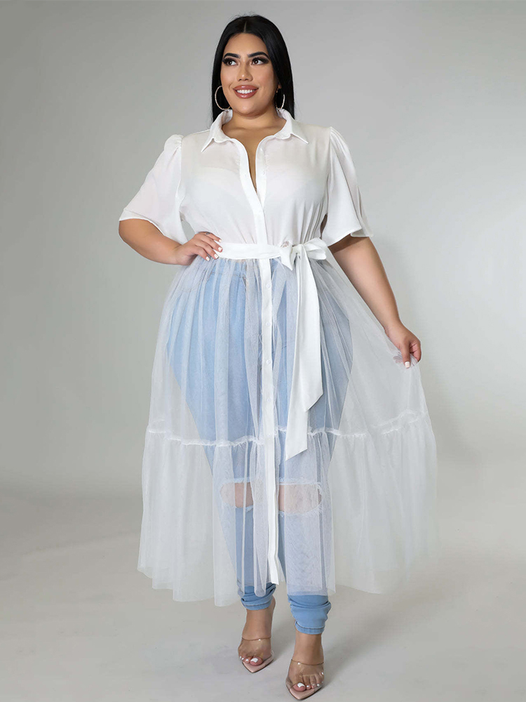 여성 의류 플러스 사이즈 드레스 여름 메쉬 드레스 패션 - Summer Clothing Wholesale 리뷰 및 가격