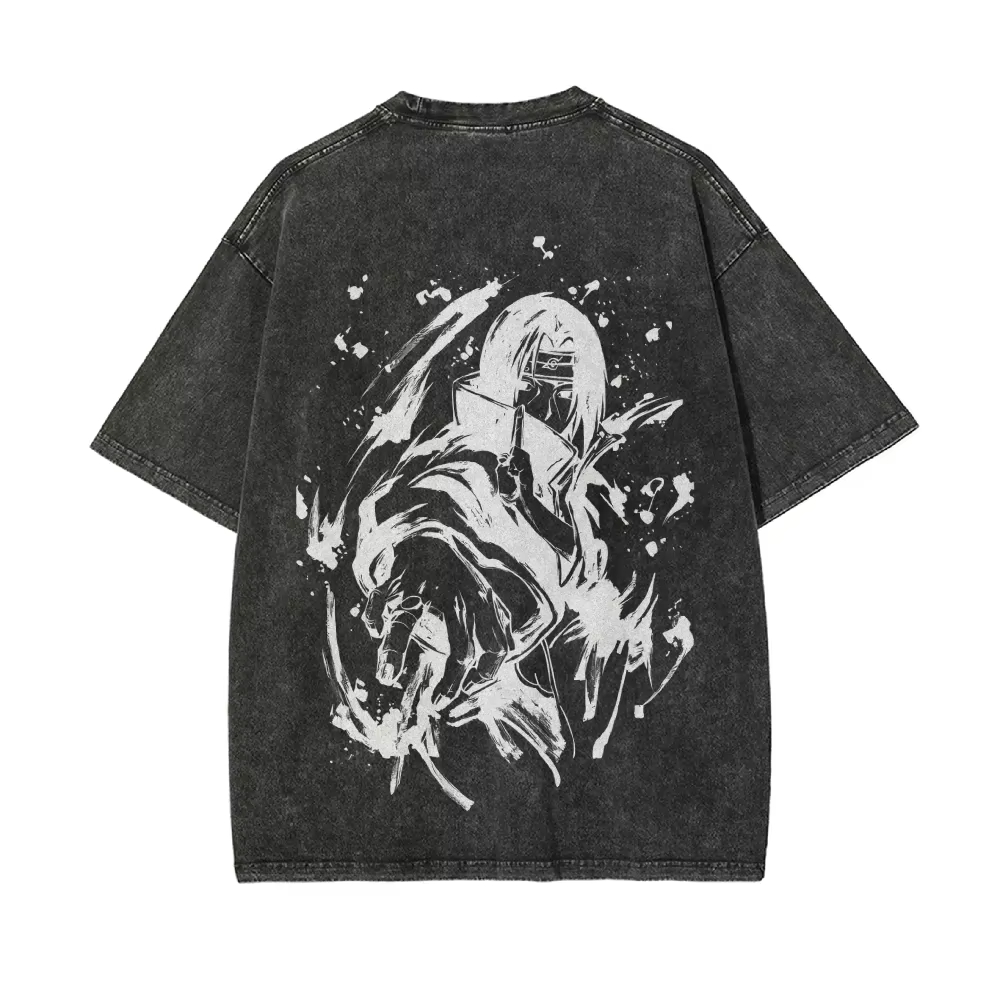 나루토 이타치 우치하 브랜드 빈티지 워싱 티셔츠 남녀공 - Summer Clothing Brands 리뷰 및 가격